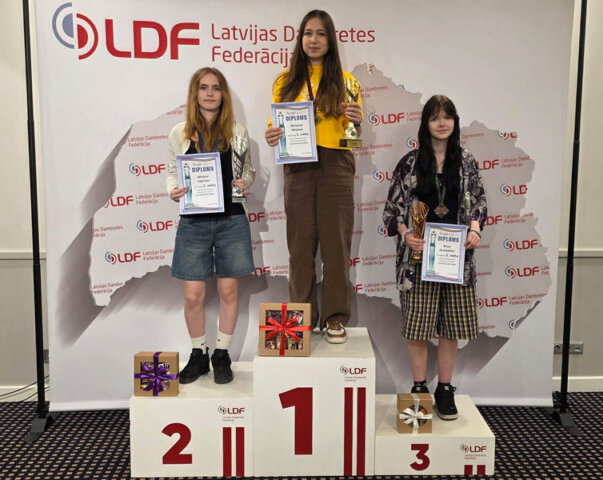 Fideline M 2 vieta U16 m Latvijas jauniešu čempionāts 64 lauciņu dambretē
