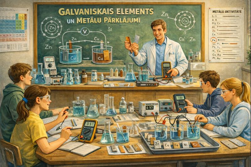 Praktiskas nodarbības “Galvaniskais elements un metālu pārklājumi”