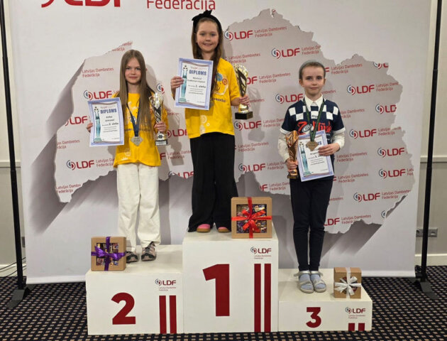 Krupena V 3 vieta U10 m Latvijas jauniešu čempionāts 64 lauciņu dambretē