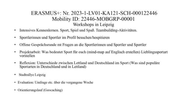 "Erasmus +"Projekta nosaukums: "Starptautiskā sadarbība – solis pretī izaugsmei" Skolēnu grupas mobilitātē Vācijā