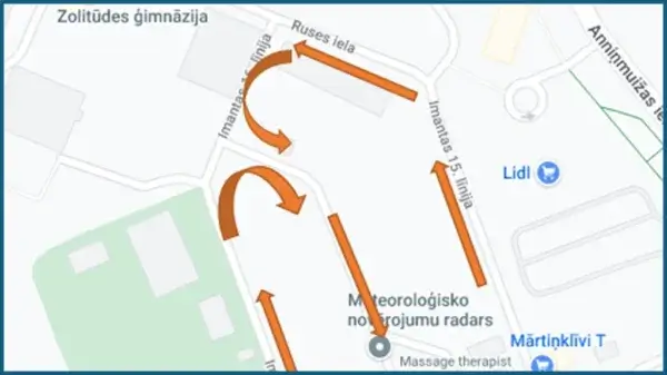 Automašīnas kustības virzieni