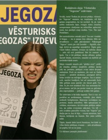 Vēsturisks "Jegozas" izdevums Vēsturisks "Jegozas" izdevums