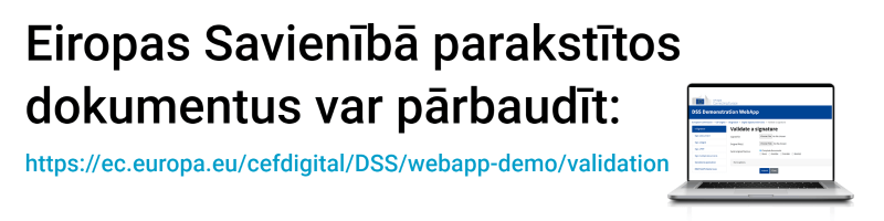 baneris par elektronisku dokumentu atvēršanu un pārbaudi, izmantojot citu valstu elektroniskā paraksta rīkus