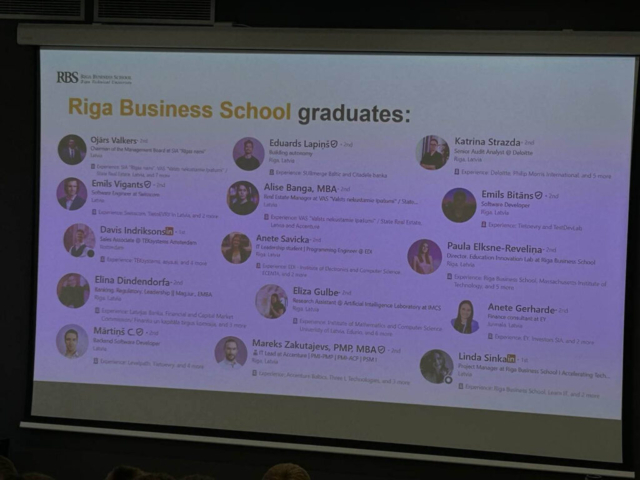 2025. gada 30. janvāra tikšanās ar RTU Rīgas Biznesa skolas pārstāvi (Riga Business School) 2025. gada 30. janvāra tikšanās ar RTU Rīgas Biznesa skolas pārstāvi (Riga Business School)